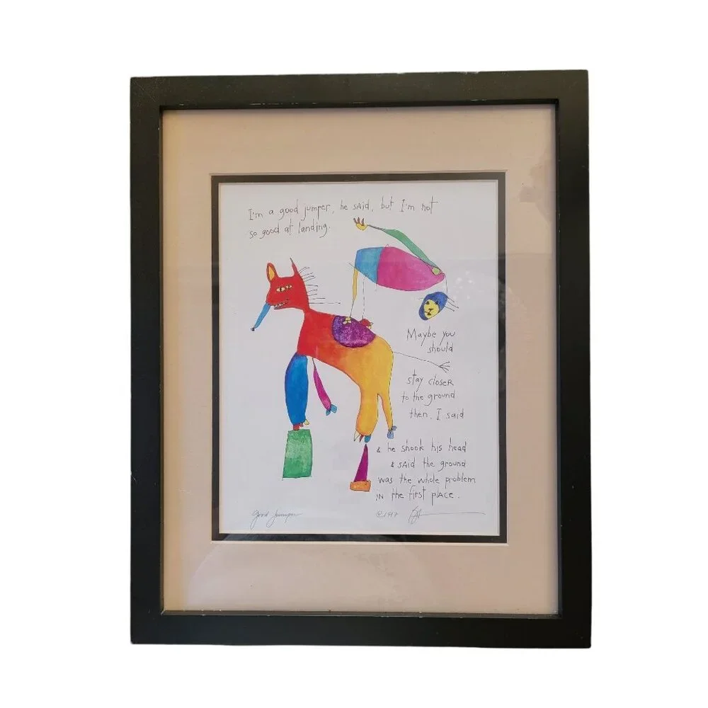 Framed Brian Andreas "Good Jumper" Print - Picture 1 of 4